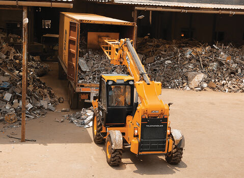 telehandler unloading rake